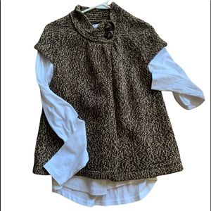 Josephine petite.Brown & cream heavy knit sweater